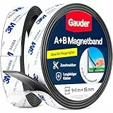 GAUDER A+B Magnetband für Fliegengitter & Moskitonetze - Selbstklebende Magnetstreifen mit starker gegenseitiger Anziehung - Magnetklebeband mit Gegenstück & starkem Kleber (1+1 m)