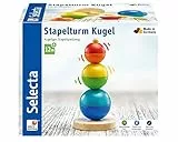Selecta 62002 Kugel Stapelturm, Holzspielzeug, 16 cm, Bunt Bunt