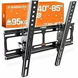 RICOO R09 TV Wandhalterung Fernseher Halterung 40-85 Zoll TV Halterung Flach Slim bis 95 kg VESA 200x200 - VESA 400x400 Wandhalterung Fernseher Wand Fernsehhalterung Neigbar auch 43 55 75 65 Zoll