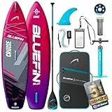 Bluefin Cruise 10'8 Rot aufblasbares Paddleboard | Premium-SUP-Paket & Zubehör | Rutschfestes Deckpad & leicht | 6' Dickes Allround-SUP-Paddleboard | Stand-up-Board für Erwachsene & Jugendliche