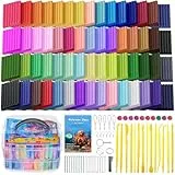 Ixiaoyoo Modelliermasse-Set, Modelliermasse-Set, 60 Farben, Modelliermasse-Set mit Modellierwerkzeugen und Zubehör, Ofenbackton, ungiftig, antihaftbeschichtet, kreatives Geschenk für Kinder und