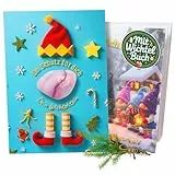 MeerBach & Rose Wichtel-Set mit Wichtelstein (polierter Mineralstein 2-3 cm), einer liebevollen Karte und einem kleinen Wichtelbuch mit zauberhaften Geschichten zur Weihnachtszeit zum Vorlesen