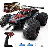 Tecnock Ferngesteuertes Auto, Geländegängiger 1:20 RC Truck, Wiederaufladbares RC Auto mit LED,10 KM/H, 2,4 GHz Geschwindigkeits Freundlich, Stabil, 2 Akku für 50 Min Auto für Jungen Kinder Anfänger