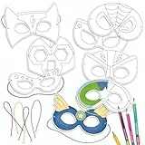 Papierdrachen Bastelset für Kinder - 8 Papiermasken zum Ausmalen & Basteln - Kreativ-Set inkl. Gummizug - verschiedene Motive - ideal für Kindergeburtstag & Fasching - ab 3 Jahren