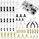246 Stück Reißverschluss Reparatur set Universal Ersatz Zipper Reparaturset Reisverschluss-Zipper Ersatz Zipper Repair Kit Abnehmbarer Reißverschluss Stopper Reisverschluss Schieber 3 Größen