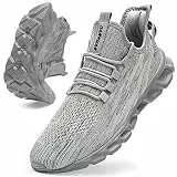 QIJGS Laufschuhe für Herren, Fitnessstudio, Tennis, athletisch, Netz-Sneaker, leicht, Sport, Mode, Workout, Freizeitschuhe, Grau, 11