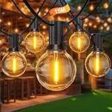 BokiHuk Lichterkette Außen, 15M G40 Glühbirne LED Outdoor Lichterkette IP45 Wasserdichte Lichterkette Outdoor Verlängerbar für Party, Garten, Terrasse, Hochzeiten, Zimmer