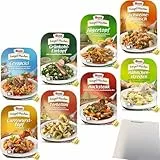 Buss Fertiggerichte Probierpaket XXL (8x300g Packung) + usy Block