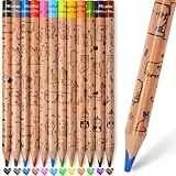 nsxsu Jumbo Buntstifte für Kinder, 12 Fett Dreikant Farbstifte Set für Alter 3-12, Tiermuster Dicke Farben Bleistifte, kindergeburtstag, Vorschule, Kleinkinder & Anfänger