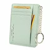 Cynure Damen 8 Karten Schmal Minimalistischer Kartenhalter Hüllen Kartenetui Portemonnaie Schlüsselanhänger Front Tasche Geldbörse Mini Kreditkarten Etuis, Grün