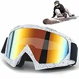 DONGZQAN Motocross Brille, Ski Brille, Motorradbrille, Skibrille, Crossbrille Mit Schaumstoffpolsterung, Sowohl für Damen Als Auch für Herren, Geeignet für Outdoor-Sportarten (Weiß)
