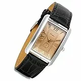 Avaner Quadratische Armbanduhr mit Lederarmband Vintage Leder Herrenuhren Damenuhren Römische Ziffern Analog Quarz Armbanduhr Klassisch Retro Paaruhren für Männer Frauen