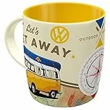 Nostalgic-Art Retro Kaffee-Becher, 330 ml, VW Bulli – Let's Get Away – Volkswagen Bus Geschenk-Idee, Original Lizenzprodukt (OLP), Keramik-Tasse, Vintage Design
