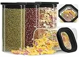 Withosent 1500ml Vorratsgläser mit Glasdeckel, 4er Vorratsdosen Glas Eckig, Glasbehälter Vorratsglas, Aufbewahrungsgläser Küche für Müsli, Bohnen, Cornflakes, Kaffee