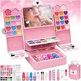 Kinder Schminkset Kinderschminke Set Mädchen - Waschbar Kinder Make Up Set Schminkset Spielzeug,Schminkkoffer Spielzeug, Halloween Weihnachts Geburtstagsgeschenke 4-12 Jahre