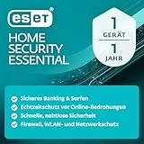 ESET HOME Security Essential 2026 | 1 Gerät | 1 Jahr | inklusive Firewall, Sicheres Banking & Surfen, Mikrofonkontrolle & Webcam-Schutz| Windows oder macOS | Aktivierungscode per E-Mail