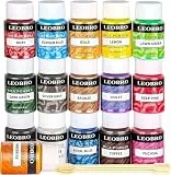 LEOBRO Epoxidharz Farbe, 16er×10G Metallic Mica Pulver mit löffel, Seifenfarbe Pigmente Pulver, Resin Farbe für Epoxidharz, Seife, Gießharz, Badebombe, Kerze, Kosmetik, DIY