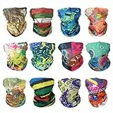 GUIFIER 12 Stück Multifunktionstuch Kopftuch Bandanas Nahtloses Stirnband Schlauchtuch Halstuch, Multifunktionale Kopfbedeckung Magischer Turban für Reiten,Motorrad,Wandern,Angeln Outdoor-Aktivitäten