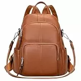ALTOSY Echtleder Damen Rucksack Tasche Elegant Anti-Diebstahl Tagesrucksack Schultertasche (S81, Schwarz)