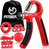 FitBeast Handtrainer Fingertrainer, Griffkraft Trainer Trainingsset - 5er-Pack, Verstellbarer Grip Trainer, Finger Trainingsgerät, Handgelenk Trainer, Trainingsring & Stressabbau-Griffkugel