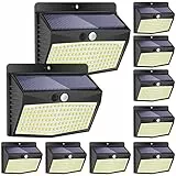 Peasur Solarlampen für außen mit bewegungsmelder, 【10 Stück】 138 LED 3 Modi 270° solar bewegungsmelder aussen solarleuchte Wandleuchte Garten