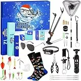 iZoeL Angeln Adventskalender 2025 Männer Teenager Junge, Angelkalender Angelnhaken Werkzeug Angellieber Weihnachtskalender 24 Tolle überraschen Geschenk für ihn