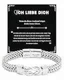 CheersLife Ich Liebe Dich Geschenke für Männer - Armband Herren Valentinstag Jahrestag Geschenk, Weihnachten Hochzeitstag Geburtstag Liebes Geschenk für Ihn Freund Mann Männer Ehemann Partner Silber