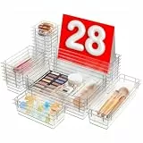 A-LuGei【Kristallklar 28er Schubladen Organizer,【Upgrade auf 5 Größen】 Schminktisch Organizer Schublade Make Up Organiser Bad Drawer Ordnungsboxen für Schminktisch, Büro, Badezimmer,Küchen