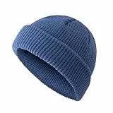 OneChance Beanie Mütze für Herren und Damen,Warme Winter Mütze,Weiche Strickmütze,Unisex Strickmütze für Winter und Herbst Denim Blau
