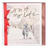 Clintons: Love of My Life Weihnachtskarte mit englischer Aufschrift 'Couple In Snowy Street'