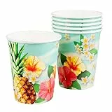 Boland 52485 - Partygeschirr Trinkbecher Hawaii, 6 Stück, Fassungsvermögen 25 cl, Beachparty, Gartenparty, Poolparty, Einwegbecher, Geburtstag, Überraschungsparty, Mottoparty, Karneval
