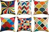 TIDWIACE Dekorative Kissenbezug 45x45 cm 6er bunt Stücke, Outdoor Kissen Kissenbezüge Kissenhülle Sofakissen dekokissen Zierkissen für Outdoor Garten Sofa Haus Zimmer Auto Deko Zierkissenbezüge