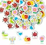 BeYumi 60Pcs Frühlings-Mini-Radiergummer für Kids in verschiedenen Blumen- und Schmetterlings-Designs - süße Puzzle-Radiergummer als Schul- und Klassenzimmer-Preise, Hausaufgaben-Belohnungen, Geschenk