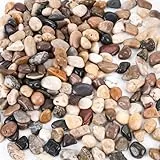 HAKACC 900g Flusskiesel Edelsteine，Kieselsteine Polierte zum Basteln Kleine Deko Steine für Vasen Pflanzen Garten Landschaftsbau Sukkulenten