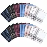 URAQT Stoff Taschentücher Herren, 24 Stück Baumwolle Herrentaschentücher Stofftaschentuch, Traditionelle Männertaschentücher Handkerchief, 36cm x 36cm