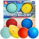 Mini Sports Balls - Assorted Toy Ball Set Volleyball, Basketball, Football for Beach, Pool or Indoor for Toddlers and Kids Age 3 and Up Indoor for Kids
