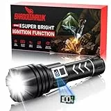 Shadowhawk Taschenlampe Led Aufladbar 1,000,000 LM - 50W Taktische Taschenlampe Extrem Hell, 1000m Weitschuss & 12H Laufzeit, IP67 LCD-Display flashlight für Survival/Outdoor/Camping, Mit Zündfunktion