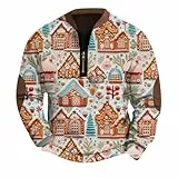 Generisch Fleecejacke Zetieny Wollpullover Herren Strickjacke Pullover Sweatshirt Ohne Kapuze Mens mit Reissverschluss Kapuzenpullover für Beige XL