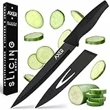 Axer Tranchiermesser - 20 cm Klingenlänge - großes Filetiermesser - Tranchiermesser zum Schneiden von Fleischstücken & Tranchieren von Filets - Edelstahl Küchenmesser mit Schutzhülle - Slicing Knife