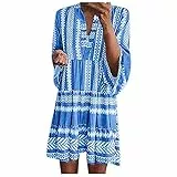 lange ärmel pullover über kleid kurzes brautkleid cocktailkleid hochzeit afrikanische kleider damen pullover kleider kleid mit spitze sweat kleid unterröcke seite bleistiftkleid witt(F-Blau,5XL)
