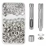 HO2NLE Grommet Werkzeug Kit 16mm Ösen Set 100 Ösen Scheiben und Grommet Ösen Planenösen mit Ösenzange Ösenwerkzeug Set für Planen Leder Stoff Vorhang Poolabdeckung