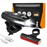 MONTOP StVZO Zugelassen Fahrradlicht Set USB Akku, LED Fahrradbeleuchtung Fahrradlampe, Bike Light Fahradbeleuchtungsset INKL. Frontlichter & Rücklicht, Fahrradlichter für Kinder und Erwachsene