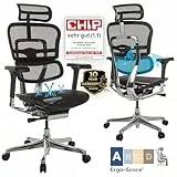 hjh OFFICE Bürostuhl ergonomisch ERGOHUMAN GEN2 Originales Design, 24h Einsatz Bürosessel mit Flexibler Lordosenstütze, Netz Schwarz