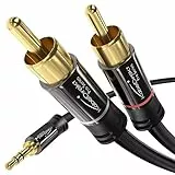 KabelDirekt – Cinch auf 3,5mm-Klinke Adapterkabel – 2m – vielseitiges Plug-&-Play Audiokabel – in Deutschland entwickelt (Aux/3.5mm auf 2x Cinch/RCA, Smartphone/Tablet, Soundbar, TV, Laptop, MP3)