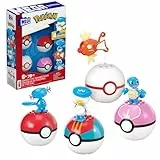 MEGA Pokémon Actionfigur Bauspielzeug-Set, Wasser-Typ Trainerteam mit 79 Teilen, ca. 5 cm groß, für Kinder, JCT42