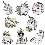 Catch the Patch Einhorn Set B 8 Stück - (Größe: verschiedene Größen) – Patches, Bügelbilder, Aufbügler – zum Aufbügeln oder Aufnähen – Ideal für Kleidung, Rucksäcke