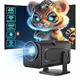 Mini Beamer HY320 Android 11,1080P Projector WIFI6 BT5.0 Heimkino Beamer,12000Lumen FHD 4K Unterstützung Videoprojektor,Auto Keystone Outdoor/Home Beamer,Kompatibel Mit USB/Fire Stick/TV Stick