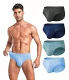 COLORFULLEAF Slip Herren aus Bambus Weich Unterhosen Männer Atmungsaktive Unterwäsche Basic Sport Slips 4er Pack(4A,L)