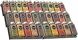 Bomclap Gewürzregal für schublade 2er-Pack Schubladen Organizer für die Küche 3 stöckige Gewürzaufbewahrung für Gläser und Päckchen Schräge verstellbare Aufbewahrung Salzgewürz Schwarz (ohne Gläser)
