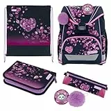 herlitz Schulranzen Set 6-teilig Blossom Dance Ergonomische Ultraleichte Schultasche 1.Klasse Junge Mädchen Kinder 16 L